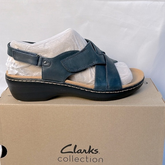 Clarks  Merliah Echo Leather Confort Wedge Sandals Size 11 super comfort - Picture 2 of 14